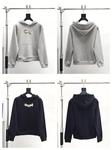 1:1 quality version Embroidered Logo Letter Hoodie 2 colors