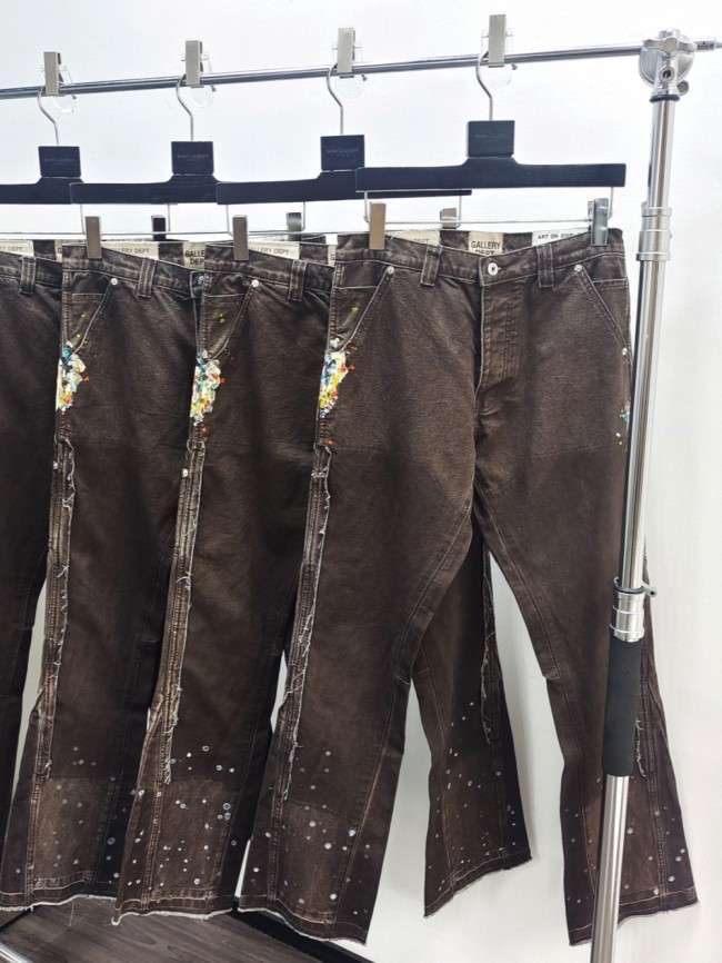1:1 quality version Colorful Ink Splash Patchwork Work Pants