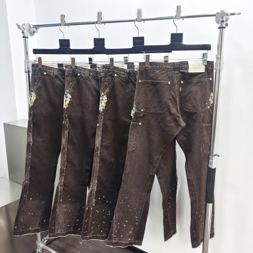 1:1 quality version Colorful Ink Splash Patchwork Work Pants