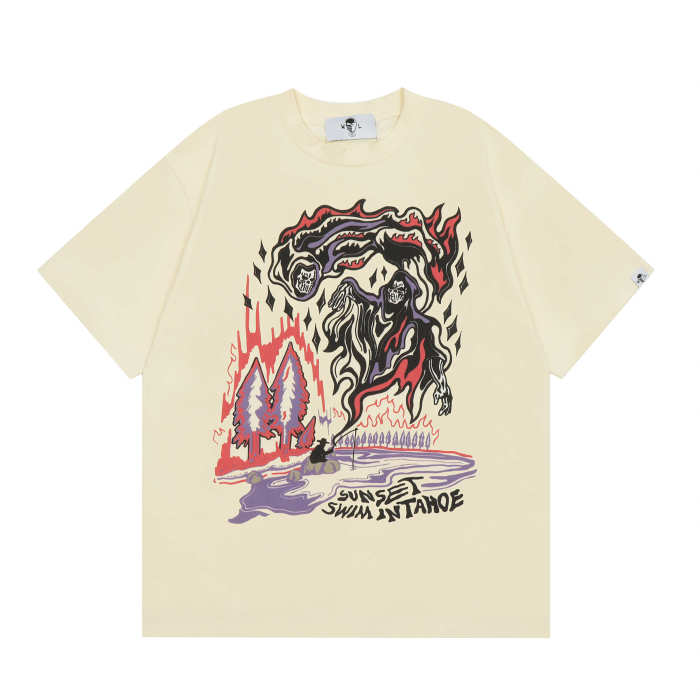Sunset Fishing Reaper Print Tee