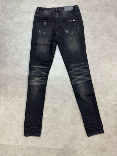 [buy more save more] 1:1 quality version AM monogrammed embroidered logo ripped jeans
