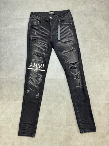 [buy more save more] 1:1 quality version AM monogrammed embroidered logo ripped jeans