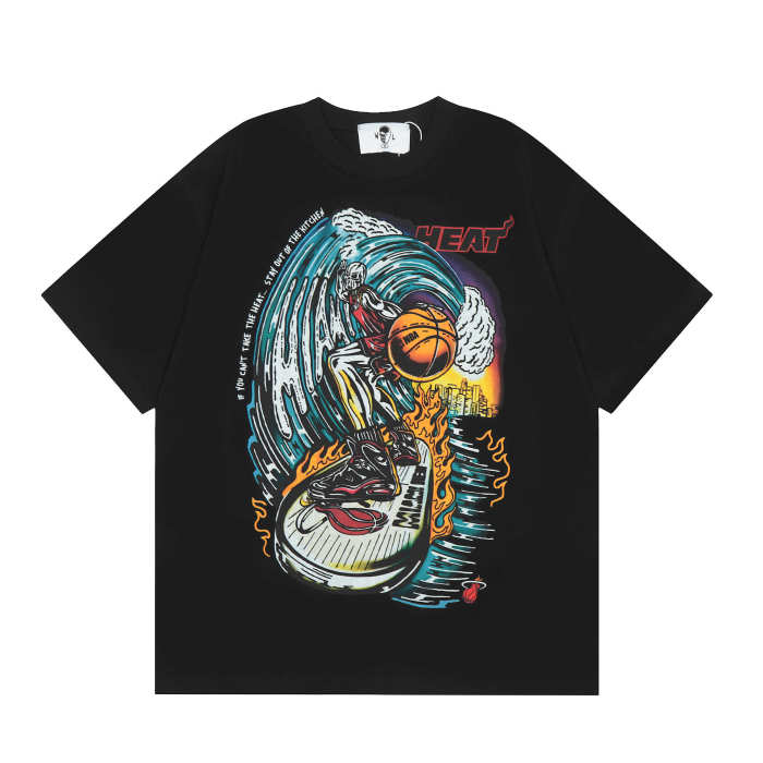 Skull Surf Basketball Print Tee
