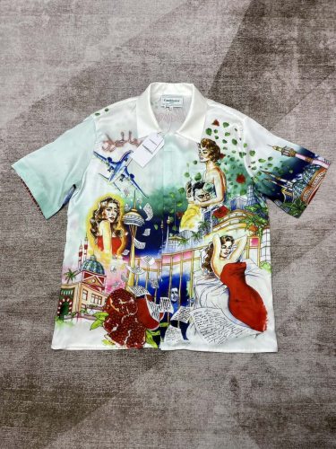 1:1 quality version Silk Movie Poster Style Portrait Print Collar shirt