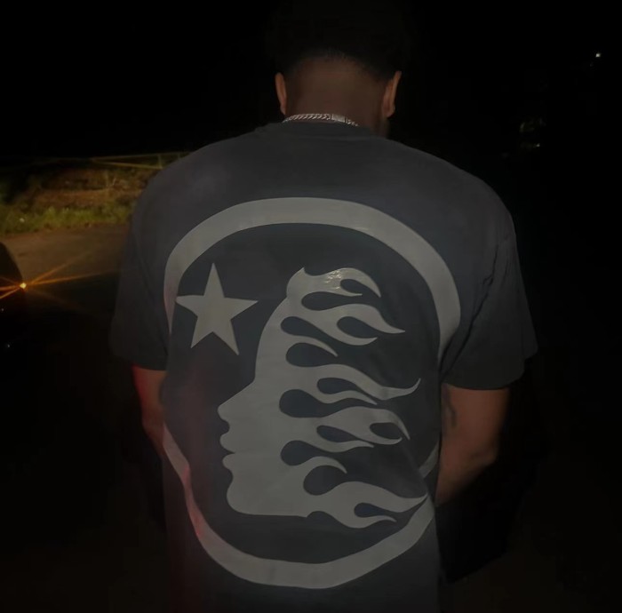 [Big & Tall for weights up to 260 lbs]1:1 quality version HS Blue Gray Logo Washed Version Tee with NFC tag