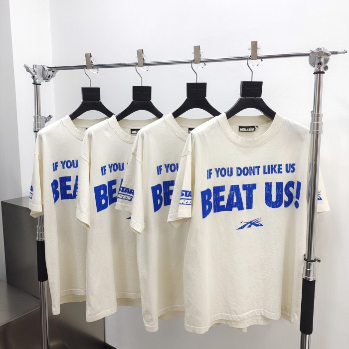 [Big & Tall for weights up to 260 lbs]1:1 quality version HS mottled monogram slogan logo washed version Tee 2 colors with NFC tag