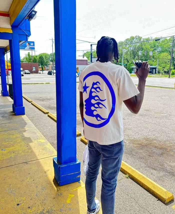 [Big & Tall for weights up to 260 lbs]1:1 quality version HS Black and Blue Logo Tee with NFC tag