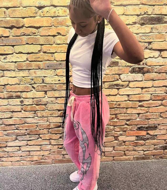 [Big & Tall for weights up to 260 lbs]1:1 quality version HS Silver Flame Pink Straight Leg Pants with NFC tag