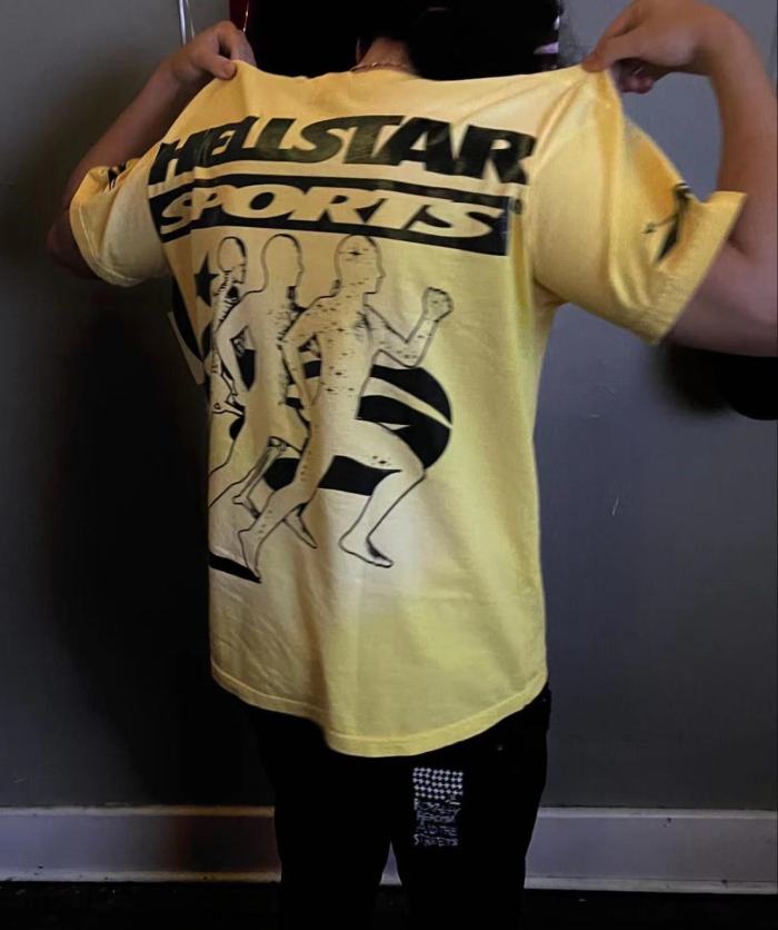 [Big & Tall for weights up to 260 lbs]1:1 quality version Washed Version Yellow Marathon Logo Print Tee with NFC tag