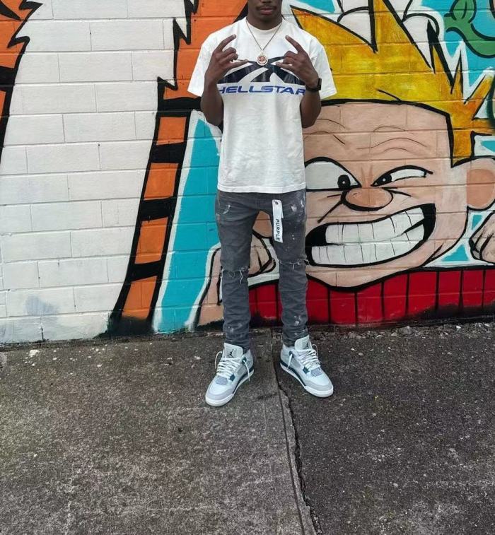 [Big & Tall for weights up to 260 lbs]1:1 quality version HS Black and Blue Logo Tee with NFC tag