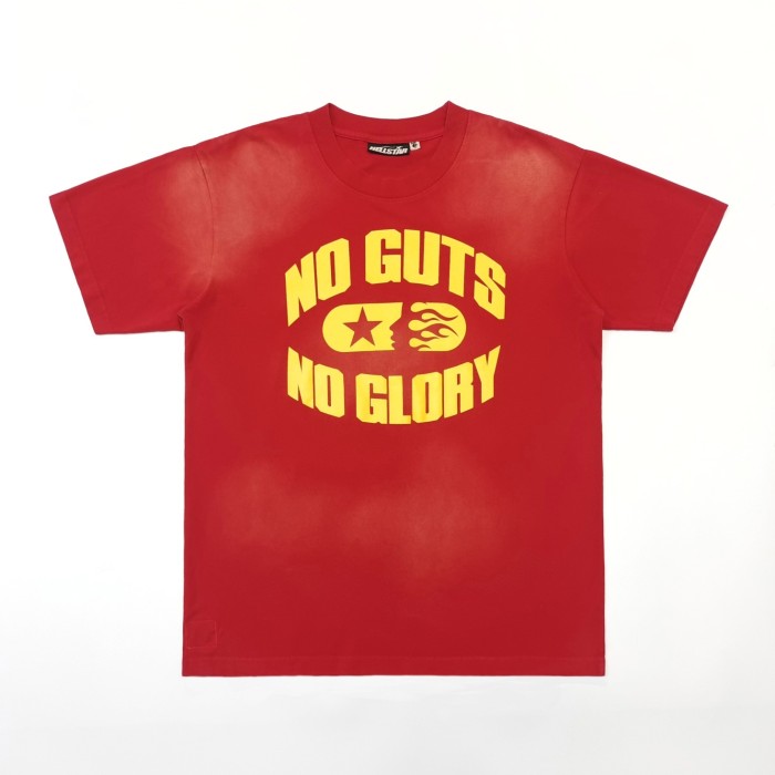 [Big & Tall for weights up to 260 lbs]1:1 quality version Washed Version Red Bright Yellow Logo Tee with NFC tag