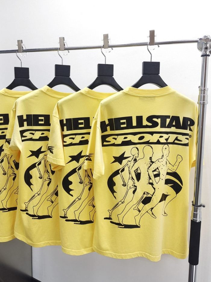 [Big & Tall for weights up to 260 lbs]1:1 quality version Washed Version Yellow Marathon Logo Print Tee with NFC tag