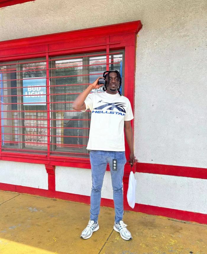[Big & Tall for weights up to 260 lbs]1:1 quality version HS Black and Blue Logo Tee with NFC tag