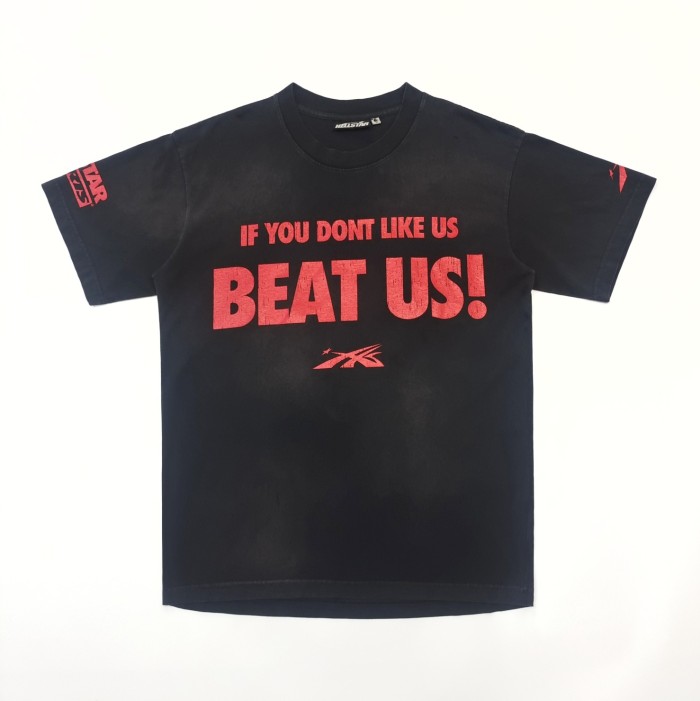 [Big & Tall for weights up to 260 lbs]1:1 quality version HS mottled monogram slogan logo washed version Tee 2 colors with NFC tag