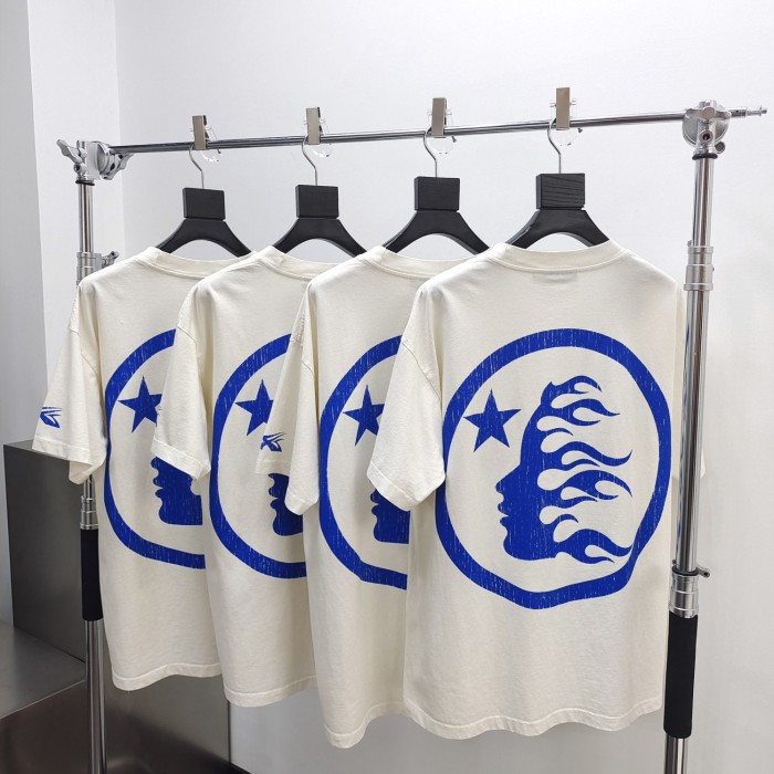[Big & Tall for weights up to 260 lbs]1:1 quality version HS mottled monogram slogan logo washed version Tee 2 colors with NFC tag
