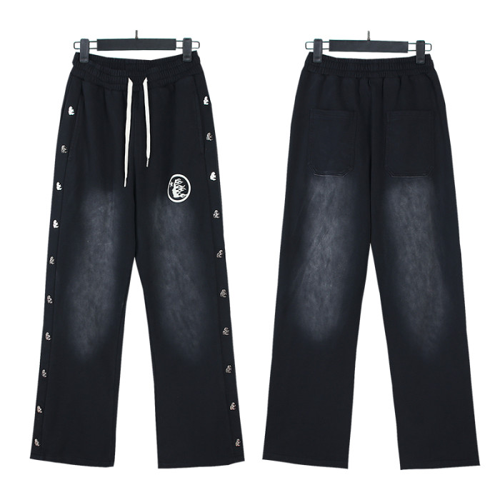 Side Seam Side Face Goddess Logo Ribbed Washed Version Pants