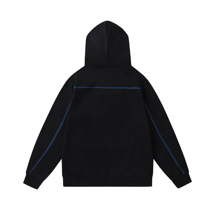 Colorblocked Towel Embroidered Letter Hoodie & Sweatpants Set