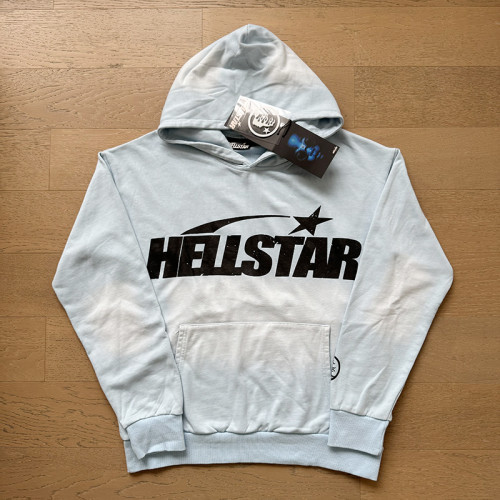 Washed Blue Logo Print hoodie