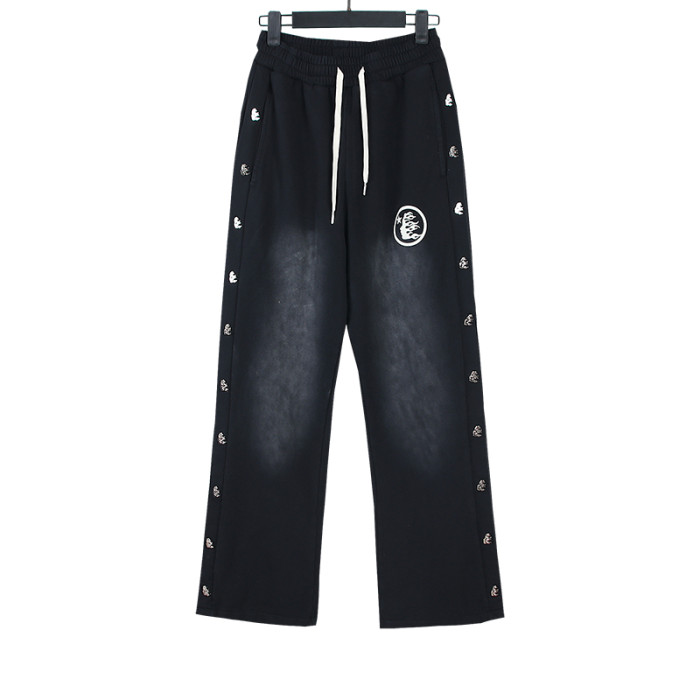 Side Seam Side Face Goddess Logo Ribbed Washed Version Pants
