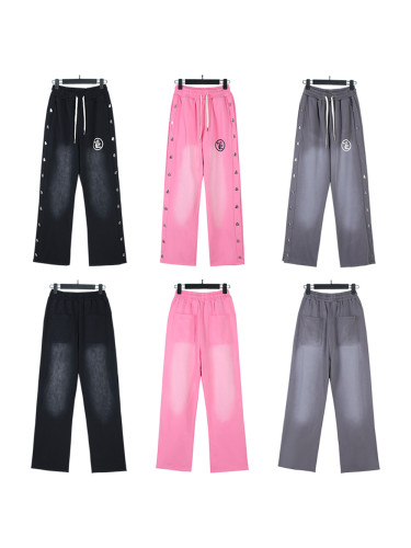Side Seam Side Face Goddess Logo Ribbed Washed Version Pants