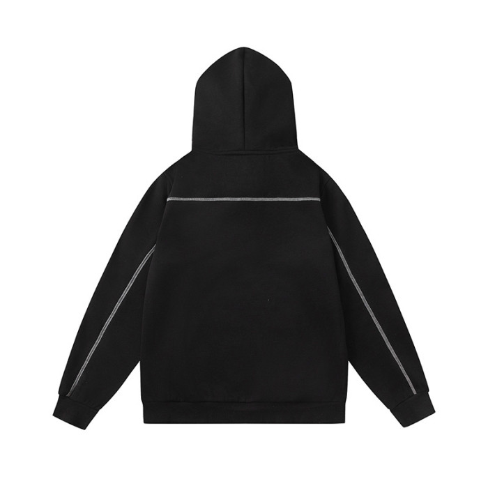 Colorblocked Towel Embroidered Letter Hoodie & Sweatpants Set