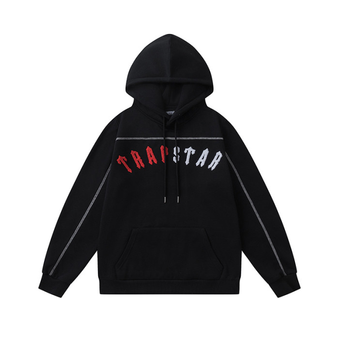 Colorblocked Towel Embroidered Letter Hoodie & Sweatpants Set