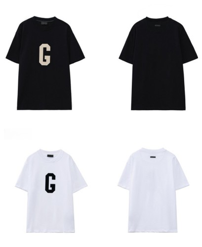 1:1 quality version Flocked G Letter tee 2 colors
