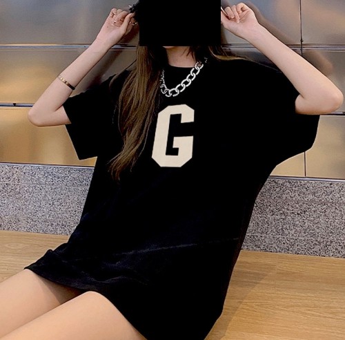 1:1 quality version Flocked G Letter tee 2 colors