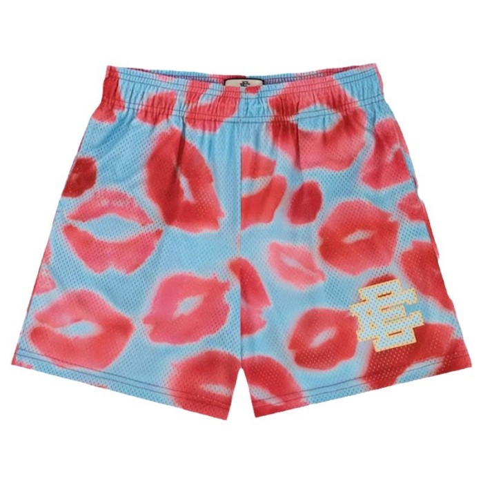  Lipstick Print Mesh Breathable Athletic Shorts 3 colors