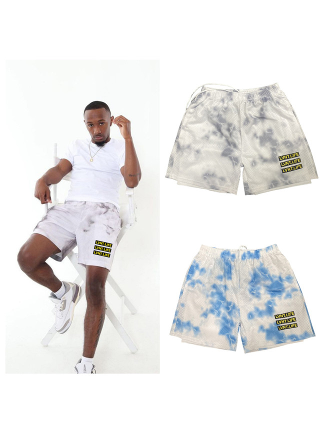  LVNTLIFE Mesh Double Layer Sports Basketball Quick Dry Shorts 2 colors