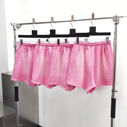 1:1 quality version Black Fire Pink Logo Wash Version Shorts with NFC tag