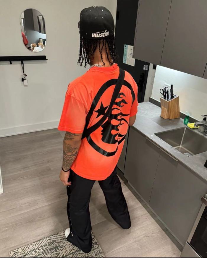 [Big & Tall for weights up to 260 lbs]1:1 quality version Washed Version All Black Logo tee with NFC tag