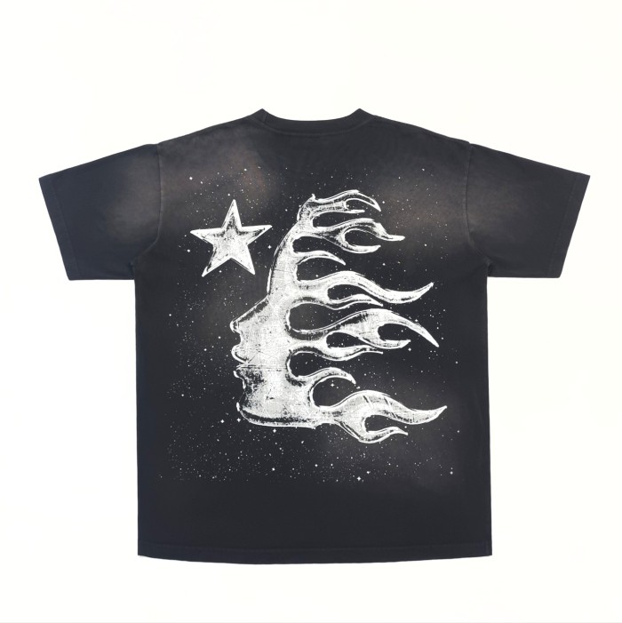 [Big & Tall for weights up to 260 lbs]1:1 quality version Washed Version chrome star chart logo print tee with NFC tag