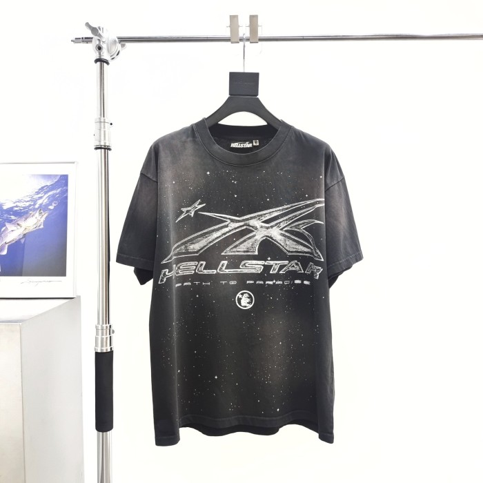[Big & Tall for weights up to 260 lbs]1:1 quality version Washed Version chrome star chart logo print tee with NFC tag