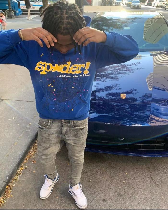 1:1 quality version Gold Letter Spider Hoodie & Pants Set