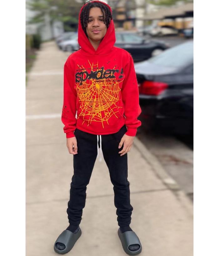 1:1 quality version Golden Spider Web Hoodie & Pants Set
