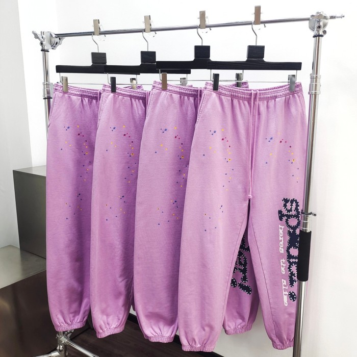 1:1 quality version Light Purple Colorful Stars Spider Web Hoodie & Pants Set