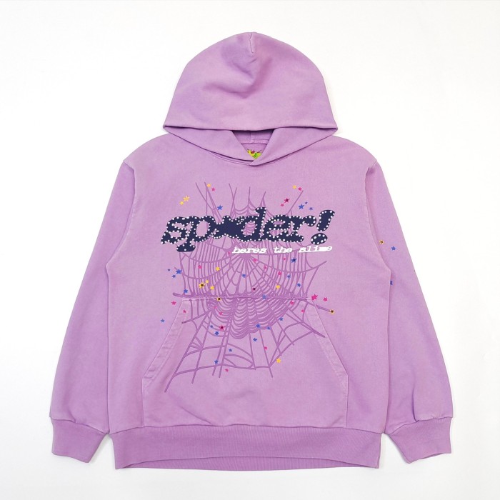 1:1 quality version Light Purple Colorful Stars Spider Web Hoodie & Pants Set