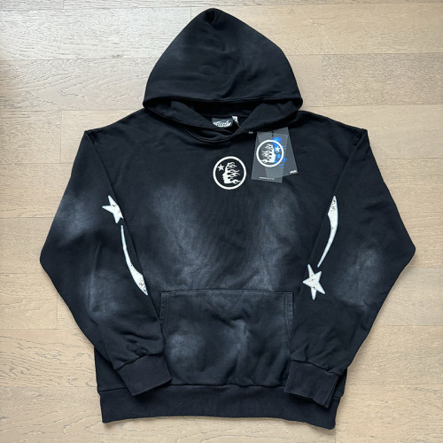 Washed Version Small logo neckline printed hoodie & pants set