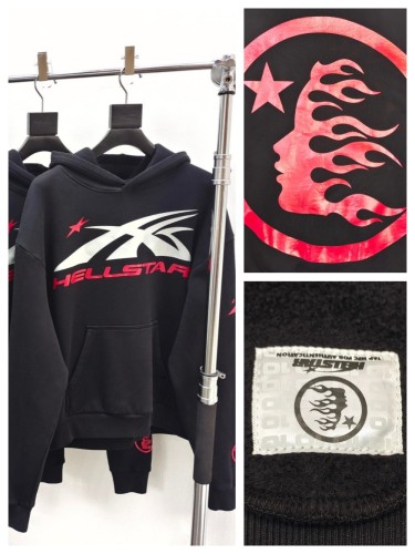 1:1 quality version Gray and Red Logo Hoodie with NFC tag