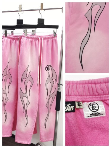 1:1 quality version HS Silver Flame Pink Straight Leg Pants with NFC tag