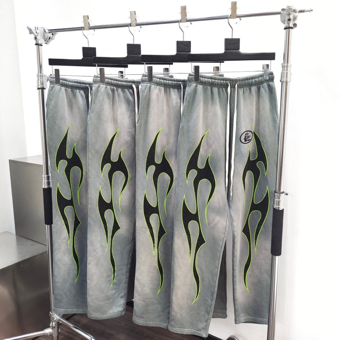 1:1 quality version Green and Black Logo Washed Version Hoodie & Pants Set with NFC tag