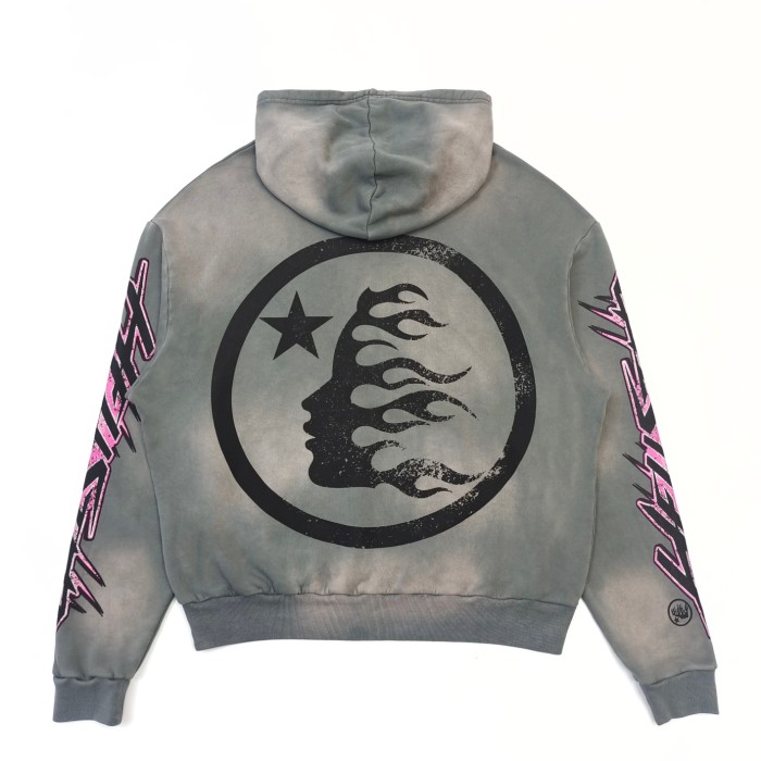 [Big & Tall for weights up to 260 lbs]1:1 quality version HS Future Fire Hoodie & Pink and Black Fire Pants Set with NFC tag