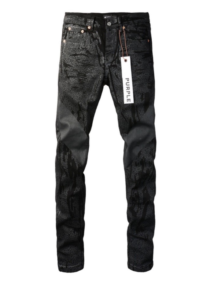   1:1 quality version Black Layered Floral Jeans