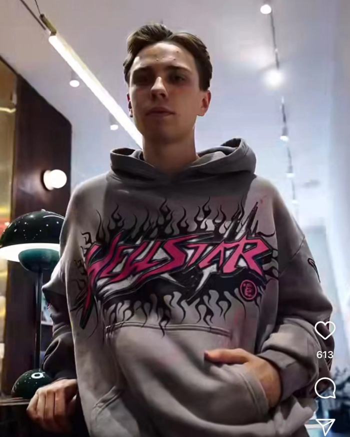 [Big & Tall for weights up to 260 lbs]1:1 quality version HS Future Fire Hoodie & Pink and Black Fire Pants Set with NFC tag