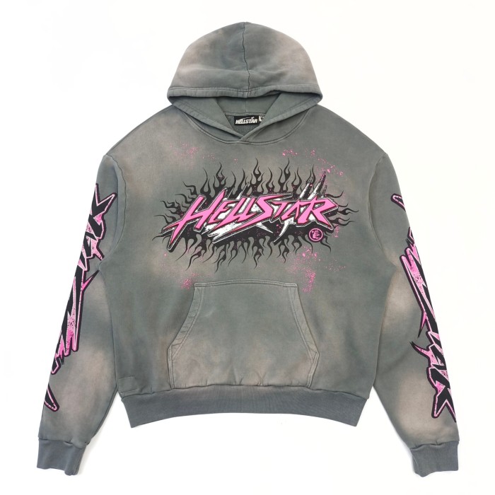 [Big & Tall for weights up to 260 lbs]1:1 quality version HS Future Fire Hoodie & Pink and Black Fire Pants Set with NFC tag
