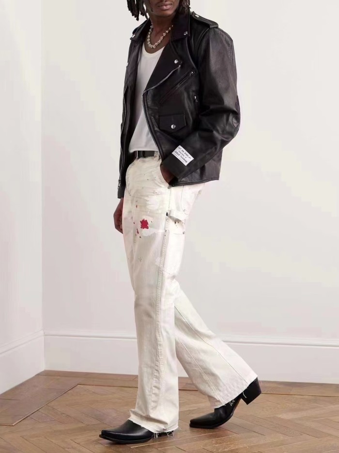 1:1 quality version Pleated Splash Inked Back Pocket Monogrammed Work Pants