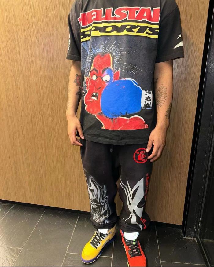 [Big & Tall for weights up to 260 lbs]1:1 quality version Boxing KO Pattern Print Tee with NFC tag