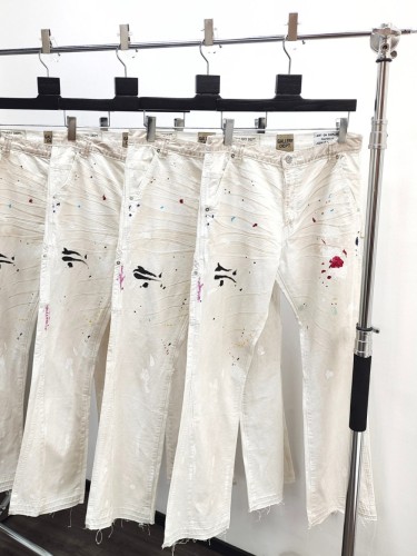 1:1 quality version Pleated Splash Inked Back Pocket Monogrammed Work Pants