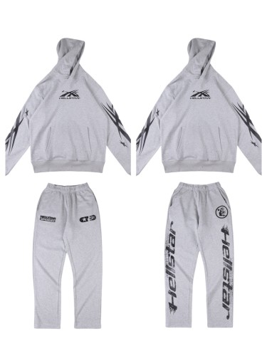 1:1 quality version Solid Color Basic Logo hoodie & pants set
